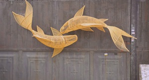 Fish-Shaped Rattan Woven Pendant <b>Light</b>, Rattan Chandelier for Dining Room Living Room Bedroom <b>Kitchen</b> - Product Image 2