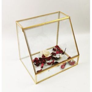 Elegant <b>Gold</b> Metal And Glass Makeup Organizer Case With Compartments For Cosmetics And Skincare Collection - Product Image 3