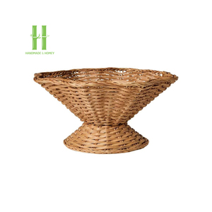 Best Selling Customizable Eco-Friendly Square Boho Rattan <b>Tray</b> <b>Basket</b> Bowl Storage Serving Food Container Made in Vietnam HNH - Product Image 4