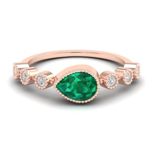 Bague REYES au design classique en or massif 14 carats avec moissanite certifiée GRA pour femme, coupe poire, 0,75 carat, émeraude, anneaux en or. - Product Image 5