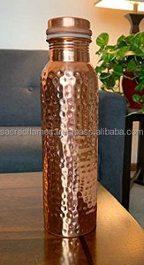 Custom Logo Pure Hammered Copper <b>Flask</b> Ayurvedic Health Sports Water <b>Bottle</b> Manufacturer - Product Image 6
