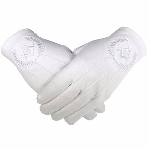 Gants de regalia maçonniques universels, couleurs personnalisées, coton doux, écologiques, respirants, durables, pour toutes les saisons, en plein air - Product Image 3