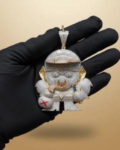 Pendentif fantaisie en moissanite taille ronde, motif dessin animé, en argent 925, pendentif homme en moissanite, pendentif 3D personnage dessin animé pour cadeaux - Product Image 5