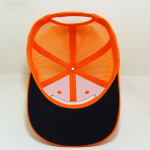 หมวกแก๊ปตาข่ายสีส้มนีออนคุณภาพสูงขายส่ง ปักโลโก้ตามสั่ง หมวกทรง Trucker ระบายอากาศได้ดี 6 แผง สำหรับผู้ชายและผู้หญิง - Product Image 4