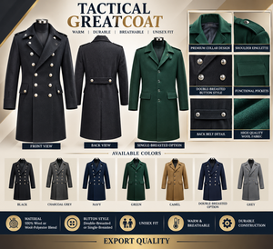 Abrigo de invierno unisex profesional de seguridad premium, uniforme de trabajo táctico largo, relleno de lana, fabricación válida según ISO, personalizable - Product Image 6