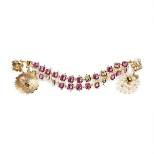 Ensemble de bijoux fins tendance ethniques Jhumki avec perles miroir et Kanchain - Product Image 2