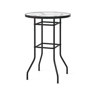 38-Inch Patio Bar <b>Table</b> with Durable Tempered Glass Top Elegant <b>Outdoor</b> Bar <b>Tables</b> - Product Image 1