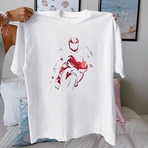 T-shirt confortable en pur coton pour femme, motard en mouvement - Product Image 2
