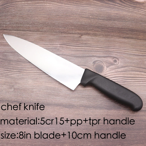 Couteau de Chef en Acier Inoxydable, Lame Polie, Manche en Plastique, Durable, Pour Droitiers, 8-9,9 Pouces, Couteau de Cuisine, Vente en Gros OEM - Product Image 3