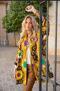 Indian Suzani Floral Pattern <b>Kantha</b> Japanese Kimono House Coat Dressing Gown Winter Kimono <b>Jacket</b> Reversible Thermal 100% Women - Product Image 5
