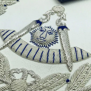 Badge magnétique de luxe respirant brodé pour tablier maçonnique, durable, à coudre, fabriqué au Pakistan, pour poche de diplôme de Maîtres Maçons - Product Image 3