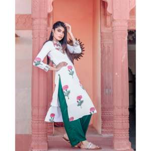 Encuentra un conjunto de kurta de algodón Buta con estampado floral rojo de nuevo diseño para mujer, al por mayor, ropa étnica de diseñador, elegante. - Product Image 5