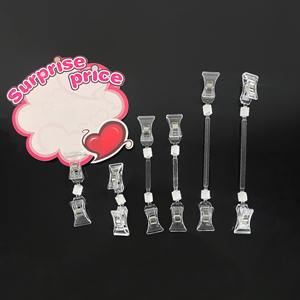 Venta al por mayor PVC precio titular para supermercado precio bajo pantalla Clip plástico claro Pop Clip signo titular estante etiqueta - Product Image 6