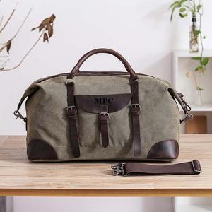 Bolsa de Viaje de Lona y Cuero con Cierre, a la Moda, para Pedidos al por Mayor, Proveedor OEM, Impermeable, Bolsa de Fin de Semana, Equipaje de Mano LCTB-0056 - Product Image 5