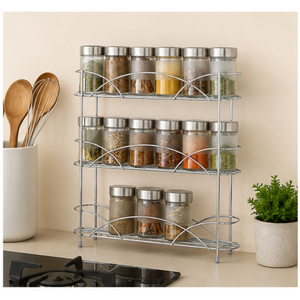 3-Tier Spice <b>Rack</b> Organizer Free Standing Kitchen Countertop Storage <b>Rack</b> Metal <b>Wire</b> Shelf for Herbs Jars & Pantry Organization - Product Image 1