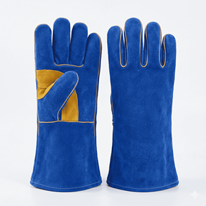 Gants de sécurité en cuir de vachette pleine fleur antidérapants, durables et résistants à la chaleur, avec manchette de protection pour le soudage industriel, le hockey, le barbecue, le travail et les loisirs - Product Image 5