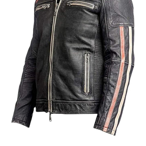 Veste en cuir décontractée pour homme, tendance du moment, veste en cuir d'hiver pour homme, services OEM, logo personnalisé, fermeture éclair intégrale - Product Image 6