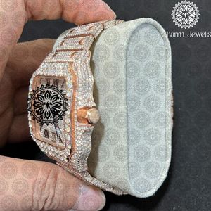 Montre carrée vintage de luxe en acier inoxydable 40 mm, analogique, mécanique, verre saphir, bracelet unisexe tendance - Product Image 4