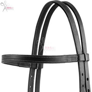 Têtière en cuir haut de gamme, artisanale, pour chevaux de style western, durable, personnalisable en couleur et taille, pour l'équitation, le ranch, la randonnée et l'entraînement. - Product Image 3