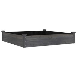 Jardinera Elevada de Madera de Abeto Gris Sólido con Macetas y Jardineras de Tela No Tejida - Product Image 2