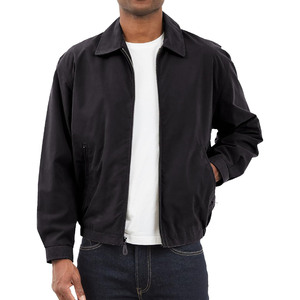 Blouson Bomber Bleu pour Homme, Fermeture Éclair, Col Rabattu, Coupe Droite, Vêtement d'Automne, Couleur Unie, Extérieur en Polyester - Product Image 2