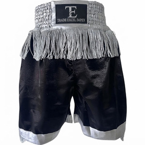 Pantalones Cortos de Muay Thai Personalizados Trade Excel Impex, para Boxeo, Kickboxing, Entrenamiento, Gimnasio, 100% Poliéster, Cintura Media, Cierre Elástico - Product Image 1