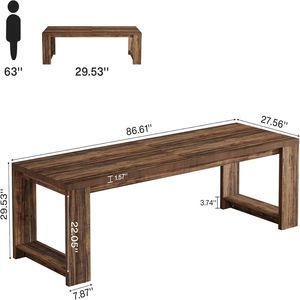 Scrivania Rettangolare da Studio, Doppia Scrivania per Ufficio, Tavolo da Cucina - Scrivania Multifunzione per Computer - Product Image 5