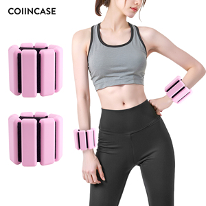 Bracelet lesté réglable en silicone pour poignet et cheville, avec fermeture auto-agrippante, poids portables pour Yoga, Pilates, Course à pied, Gym - Product Image 1