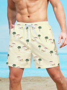 Comfort Fit <b>Men</b> Swimming Beach Shorts Breathable Quick Dry Summer <b>Trunks</b> With Elastic Waist Casual Poolside - Product Image 5