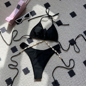 Ensemble de bikini pour femmes, maillot de bain deux pièces haut de gamme, collection de mode contemporaine pour les vacances à la plage, l'été et la piscine - Product Image 1