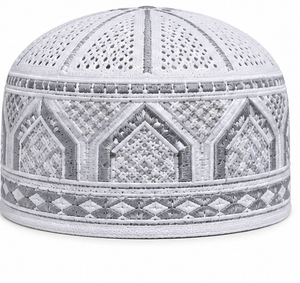 Gorro de Oración Musulmán de Ganchillo Calado para Hombre, Transpirable y Cómodo, Gorro Islámico Kufi, Venta al por Mayor, Gorro Religioso para Adultos - Product Image 1