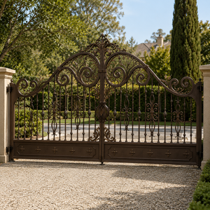 Puerta de Entrada de Hierro Forjado Ornamental de Lujo, Puerta Decorativa de Metal para Entrada de Vivienda, Jardín, Seguridad, Puerta Principal - Product Image 2