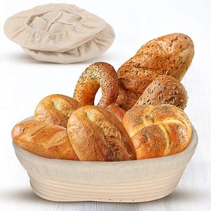 Cesta Banneton con Forro, Cesta Redonda de Mimbre para Fermentar Pan, Hecha a Mano para Panadería Casera y Panaderos Profesionales - Product Image 3