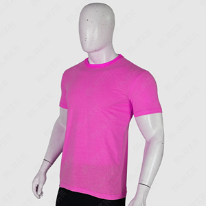 Camiseta personalizada OEM de fábrica, corte ajustado, manga corta, 95% algodón, 5% elastano, lisa, extragrande, de verano, para hombre. - Product Image 5