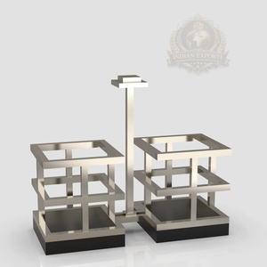 Porte-mouchoirs de table moderne en acier inoxydable de luxe avec taille personnalisable et design Palestine ajustable - Product Image 1