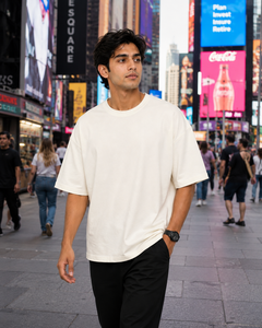 Men's Oversized Blue Bamboo Cotton T-Shirt with Front White Letter G Print Casual O-Neck <b>Short</b> <b>Sleeve</b> Jersey Fit Quick Dry - Product Image 4