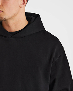 Pulls à capuche en jersey tricoté uni, élégants et tendance pour hommes, 100% coton, confortables, coupe décontractée, vêtements d'hiver respirants - Product Image 3