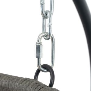 Sedia a dondolo a forma di uovo per 2 persone, da interno/esterno, in vimini, con supporto, per patio, giardino e uso interno/esterno - Product Image 6