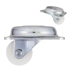 Roda resistente de nylon com perfil baixo, placa giratória de 32mm cce caster