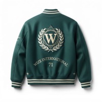 Vestes universitaires brodées de qualité supérieure avec des patchs en chenille personnalisés, tissu en mélange de laine, style classique Letterman, vestes pour hommes
