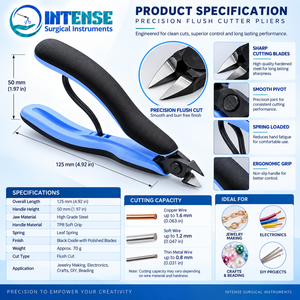 Alicates de Corte de Precisión Profesionales de Acero Inoxidable, Herramienta Ergonómica con Resorte para Cortar Alambres de Joyería - Product Image 3