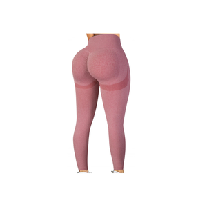 Ensemble de yoga sans couture pour femme avec logo frontal, comprenant un crop top et un legging push-up pour la gym et l'exercice - Product Image 5