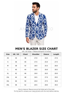 Blazer bleu imprimé de haute qualité pour homme |   Veste vintage tendance |   Veste de sport inspirée du football |   Vêtements uniques pour les fêtes et les jours de match - Product Image 6