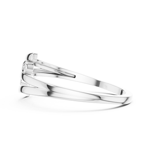 Bague minimaliste en diamant de laboratoire taillé, or blanc 18 carats, plaqué rhodium, pour femme, idéale pour les fêtes, les fiançailles, les mariages, le quotidien et le bureau. - Product Image 3