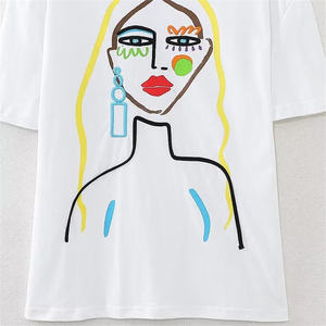 T-shirt imprimé surdimensionné pour femmes, coton premium, streetwear décontracté, mode estivale - Product Image 6