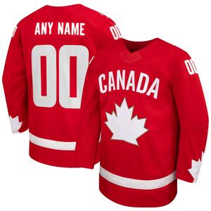 Quantité minimale de commande bas personnalisé 10 pièces de haute qualité en gros hommes femmes adulte maillot de hockey sur glace 100% polyester séchage rapide respirant - Product Image 4