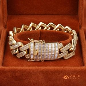 Bracelet en Moissanite Plaqué Or, Bijou Tendance, Bracelet à Maillons Floraux pour Femme et Homme, Cadeau Élégant, Style Joaillerie Fine de New York - Product Image 3