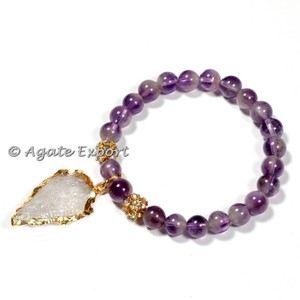 Gemstone Pure Black Onyx <b>Bracelets</b> with ChokoReiki <b>Charm</b> - Product Image 6