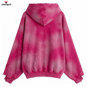 Nouveauté 2025 – Sweat à capuche homme en coton 100 % brodé avec logo personnalisé, effet délavé et vieilli, respirant, fabriqué au Pakistan - Product Image 4
