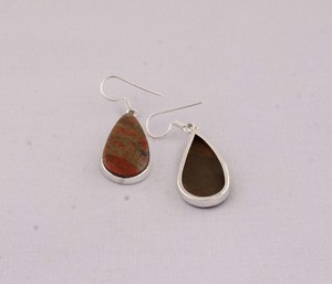 925 <b>Sterling</b> <b>Silver</b> Fossil Coral <b>Earrings</b> Natural Ancient Stone Rectangular <b>Dangle</b> <b>Earrings</b> Handmade Jewelry Wholesaler Custom - Product Image 5